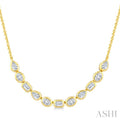 1 Ctw Mixed Cut Diamond Fashion Necklace in 14K Yellow Gold