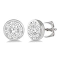 1/2 Ctw Shine Bright Round Cut Diamond Bezel Stud Earrings in 14K White Gold