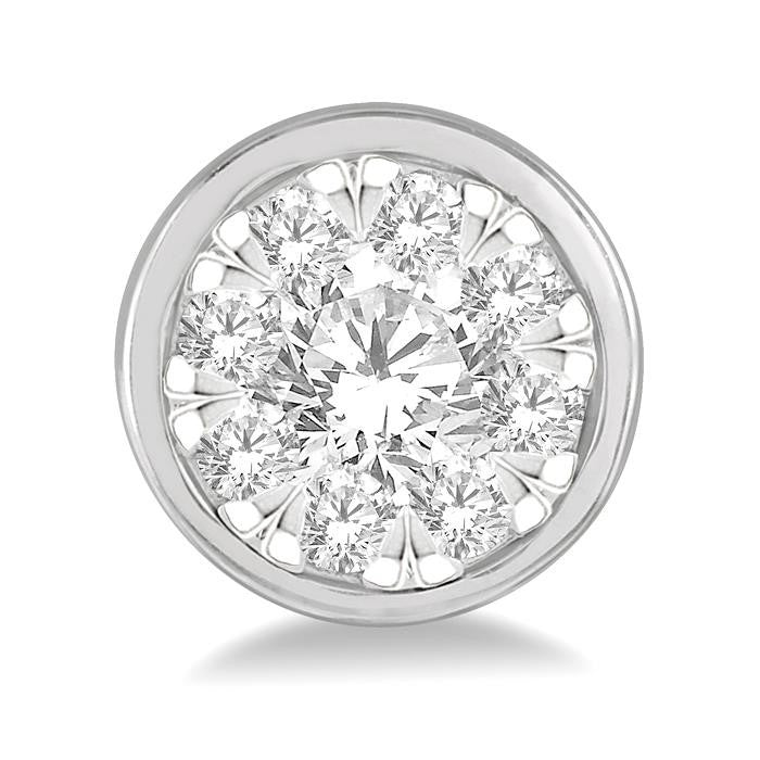 1/2 Ctw Shine Bright Round Cut Diamond Bezel Stud Earrings in 14K White Gold