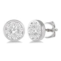 1/2 Ctw Shine Bright Round Cut Diamond Bezel Stud Earrings in 14K White Gold