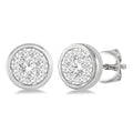 1/3 Ctw Shine Bright Round Cut Diamond Bezel Stud Earrings in 14K White Gold