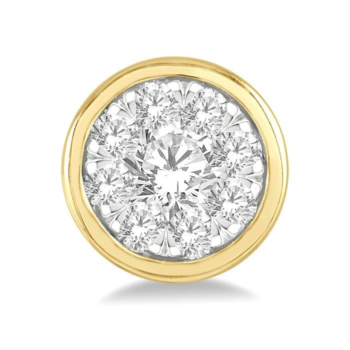 1/3 Ctw Shine Bright Round Cut Diamond Bezel Stud Earrings in 14K Yellow and White Gold