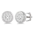 1/3 Ctw Shine Bright Round Cut Diamond Bezel Stud Earrings in 14K White Gold