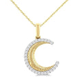 Sonata Bramble Fluted Crescent Moon Diamond Fashion Pendant