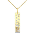 1/4 Ctw Round Cut Diamond Vertical Mosaic Bar Fashion Pendant With Chain in 10K Yellow Gold