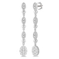 Oval Shape Shine Bright Diamond Long Earrings