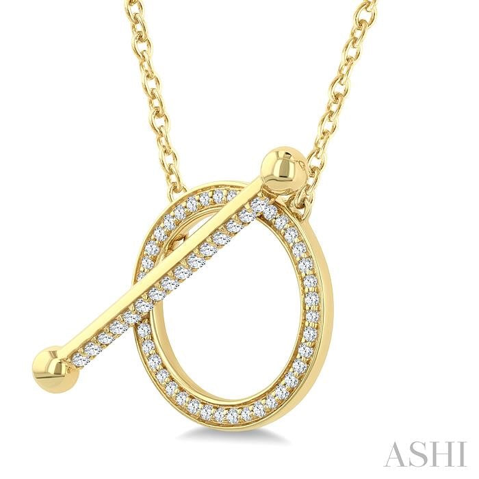 1/3 Ctw Circle Toggle Round Cut Diamond Fashion Necklace in 10K Yellow Gold