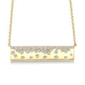1/3 Ctw Round cut Diamond Horizontal Mosaic Bar Necklace in 10K Yellow Gold