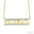 1/3 Ctw Round cut Diamond Horizontal Mosaic Bar Necklace in 10K Yellow Gold