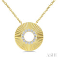 1/6 Ctw Round Cut Diamond Pirouette Circle Fashion Pendant With Chain in 10K Yellow Gold