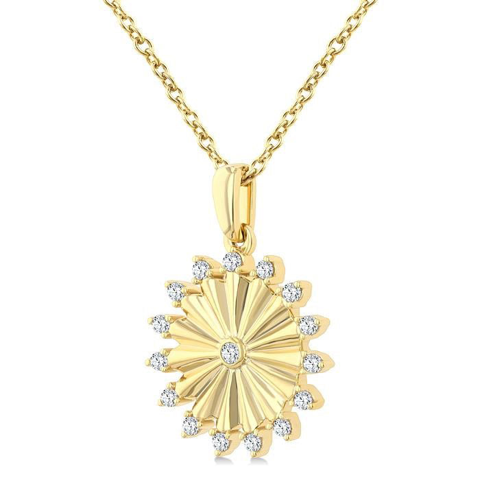 Aster Ultramarine Circle Fluted Diamond Fashion Pendant