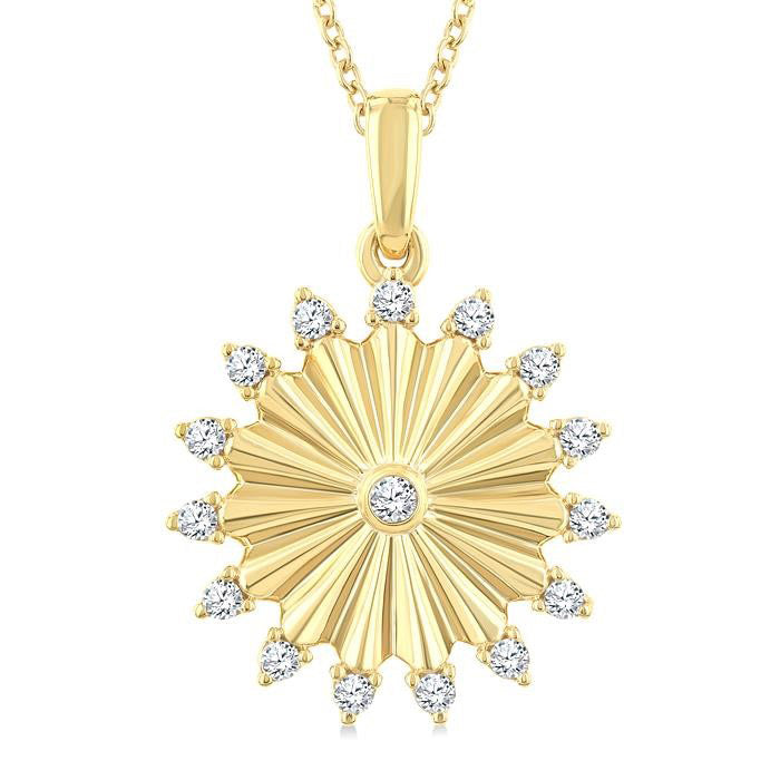 Aster Ultramarine Circle Fluted Diamond Fashion Pendant