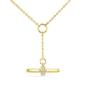 1/50 Ctw Round Cut Diamond T-Bar Fashion Necklace in 10K Yellow Gold