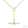 1/50 Ctw Round Cut Diamond T-Bar Fashion Necklace in 10K Yellow Gold