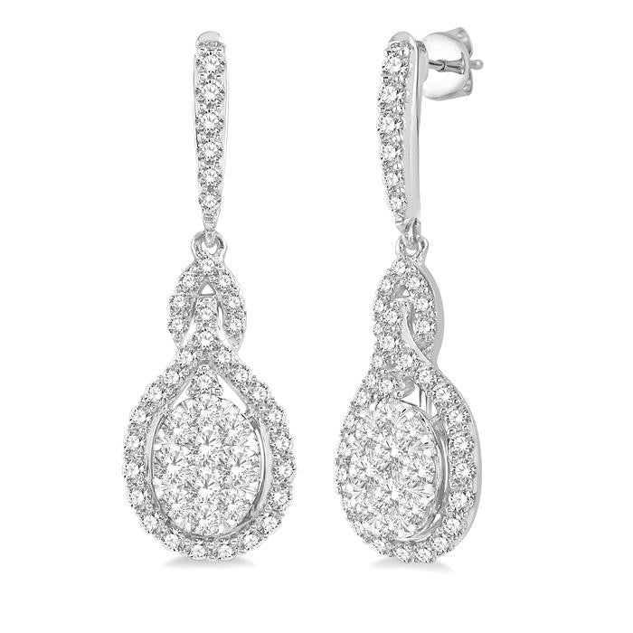 VerLo LuxNoIon 14K White Gold Diamond Pave Earrings