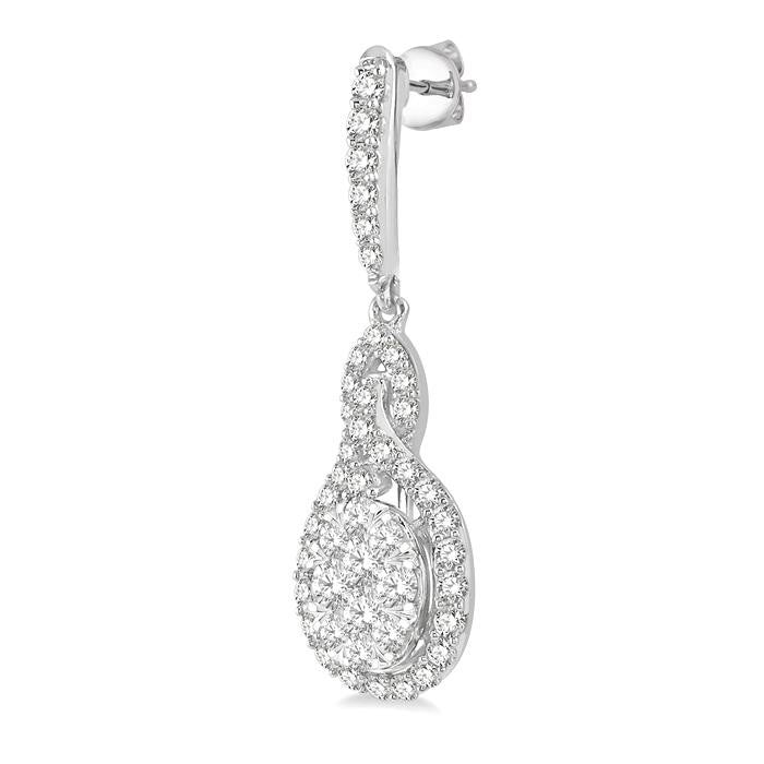 VerLo LuxNoIon 14K White Gold Diamond Pave Earrings