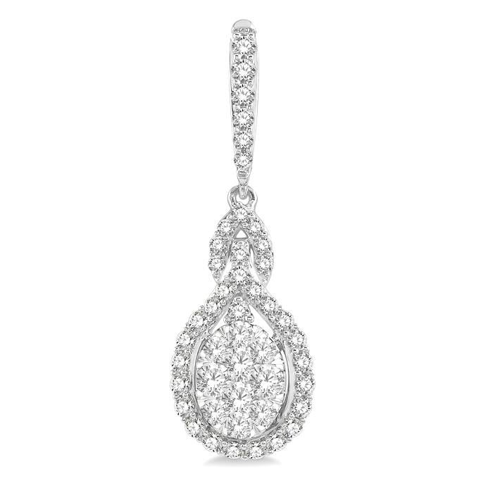 VerLo LuxNoIon 14K White Gold Diamond Pave Earrings