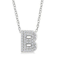 1/8 Ctw Bubble Accent Initial 'B' Round Cut Diamond Fashion Pendant With Chain in 10K White Gold