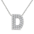 1/8 Ctw Bubble Accent Initial 'D' Round Cut Diamond Fashion Pendant With Chain in 10K White Gold