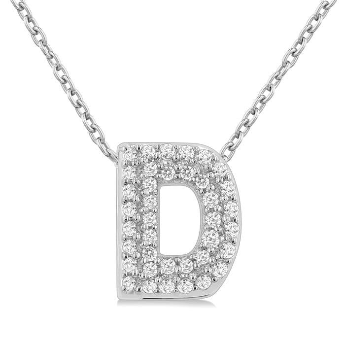 Bubble 'D' Initial Diamond Pendant