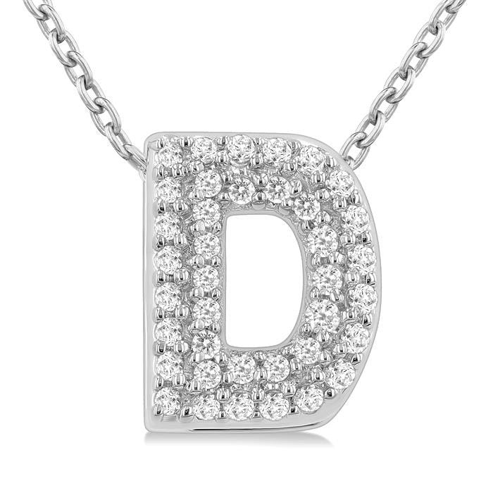 Bubble 'D' Initial Diamond Pendant