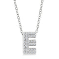 1/10 Ctw Bubble Accent Initial 'E' Round Cut Diamond Fashion Pendant With Chain in 10K White Gold