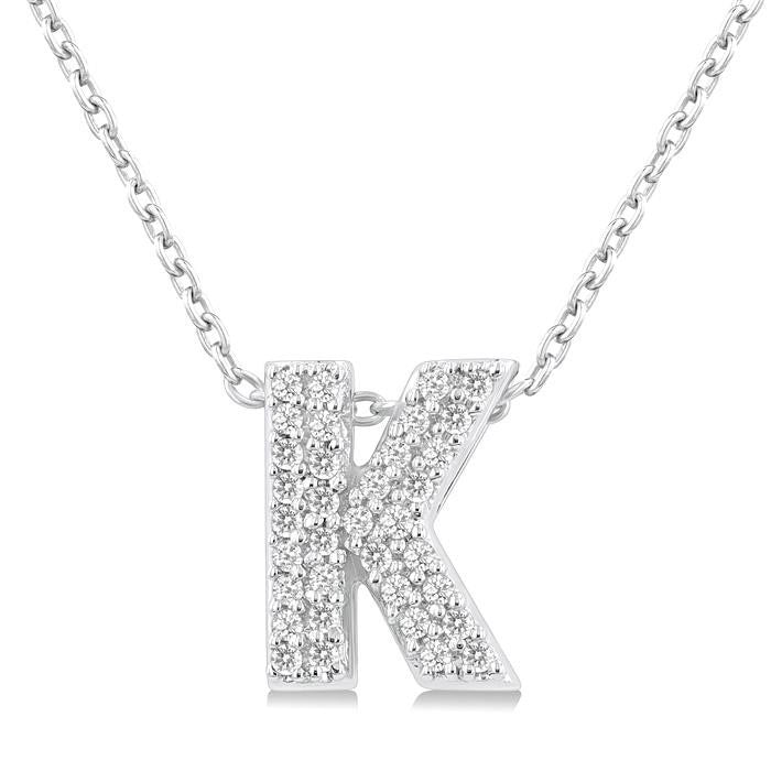 Bubble 'K' Initial Diamond Pendant