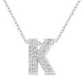 Bubble 'K' Initial Diamond Pendant