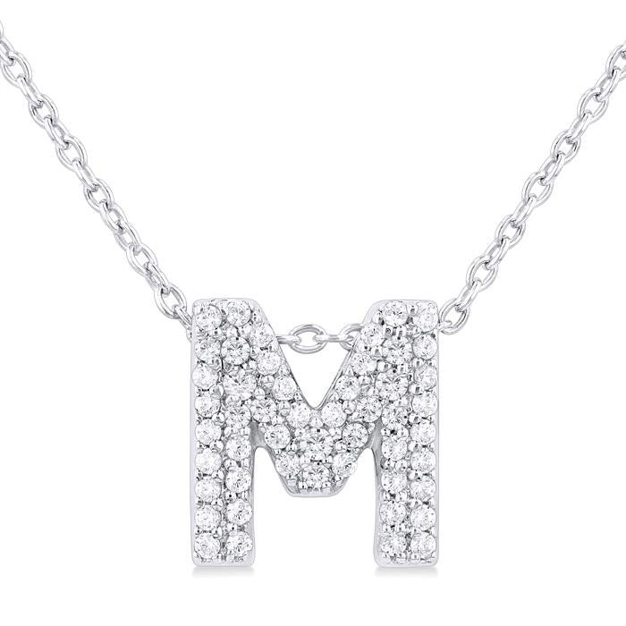 Kestrel Xenia Bubble 'M' Initial Diamond Pendant