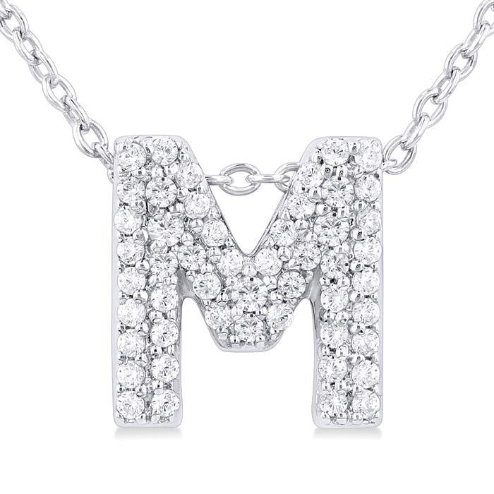Kestrel Xenia Bubble 'M' Initial Diamond Pendant
