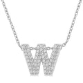 Bubble 'W' Initial Diamond Pendant