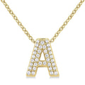 Bubble 'A' Initial Diamond Pendant