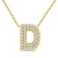 1/8 Ctw Bubble Accent Initial 'D' Round Cut Diamond Fashion Pendant With Chain in 10K Yellow Gold