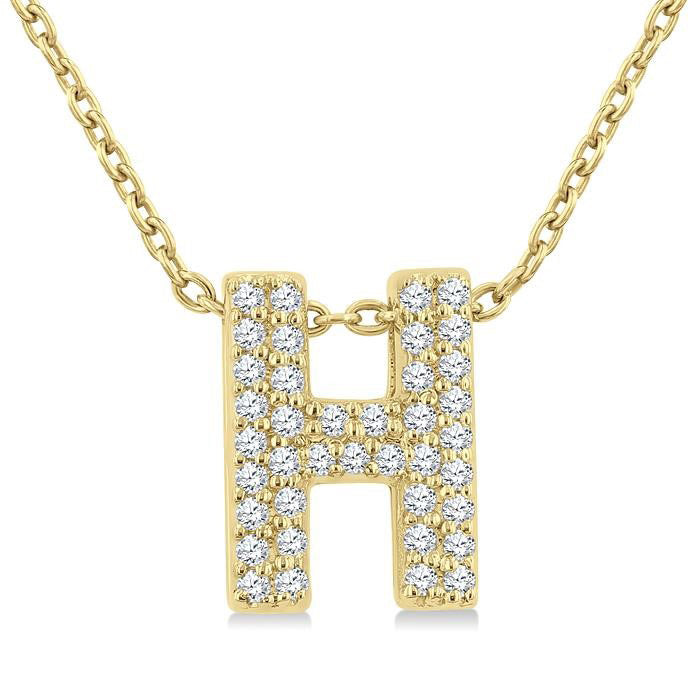 Bubble 'H' Initial Diamond Pendant