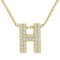 Bubble 'H' Initial Diamond Pendant