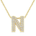 1/6 Ctw Bubble Accent Initial 'B' Round Cut Diamond Fashion Pendant With Chain in 10K Yellow Gold