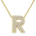 Bubble 'R' Initial Diamond Pendant