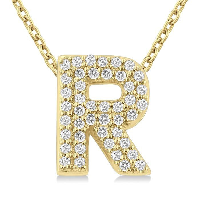 Bubble 'R' Initial Diamond Pendant
