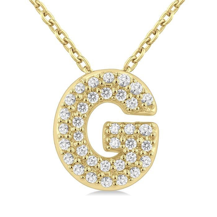 Bubble 'G' Initial Diamond Pendant