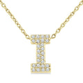 1/10 Ctw Initial 'I' Round Cut Diamond Fashion Pendant With Chain in 10K Yellow Gold