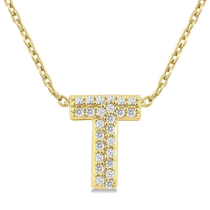 Bubble 'T' Initial Diamond Pendant
