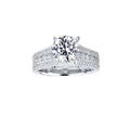 Diamond Round with Triple Row Milgrain Engagement Ring
