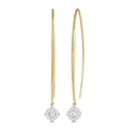 1/2 Ctw Cushion Shape Shine Bright Round Cut Diamond Earrings in 14K Yellow & White Gold