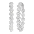 2 Ctw Circular Link Shine Bright In-Out Round Cut Diamond Hoop Earrings in 14K White Gold