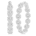 4 1/5 Ctw Circular Link Shine Bright In-Out Round Cut Diamond Hoop Earrings in 14K White Gold