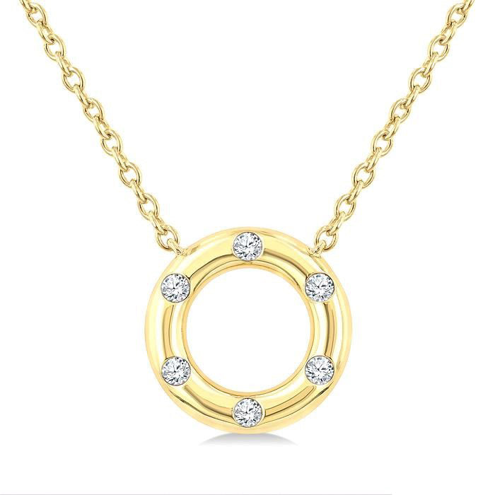 Cyra Solstice Circle Petite Diamond Fashion Pendant