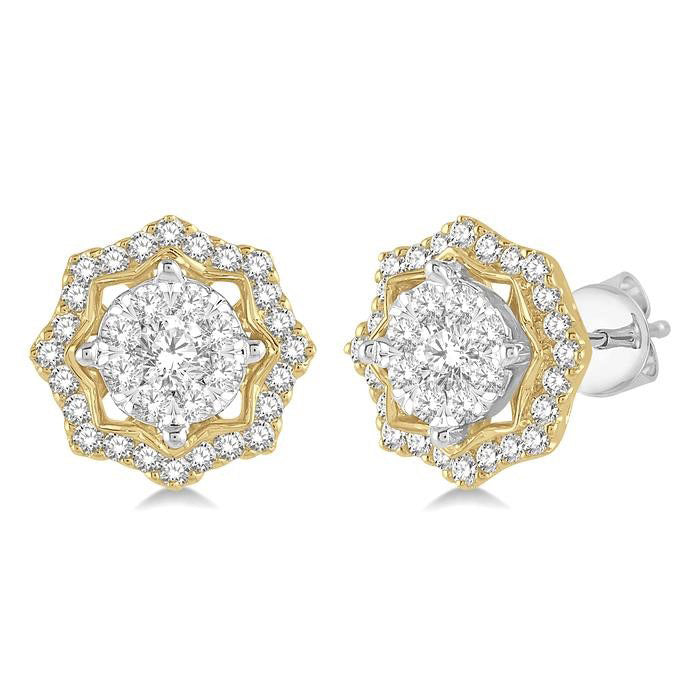Halo Shine Bright Diamond Fashion Stud Earrings