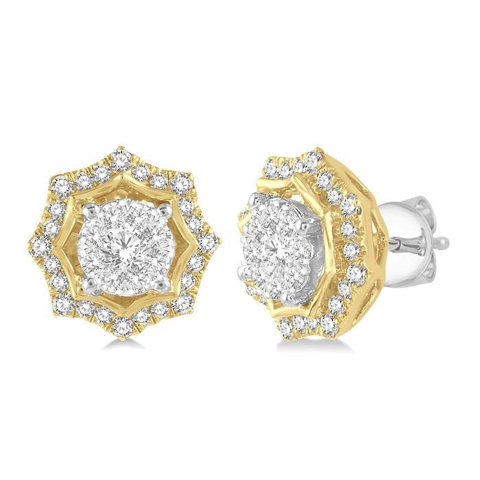 Halo Shine Bright Diamond Fashion Stud Earrings