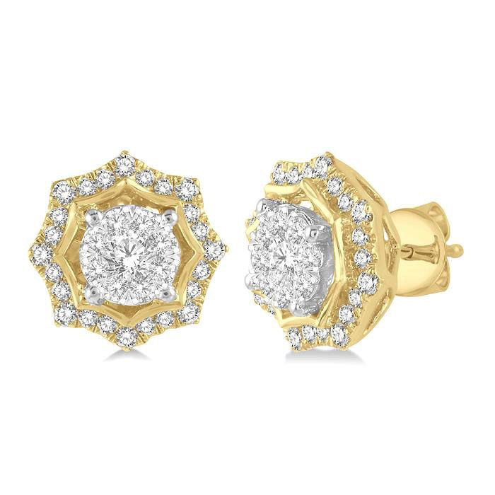 Flower Shape Shine Bright Diamond Earrings