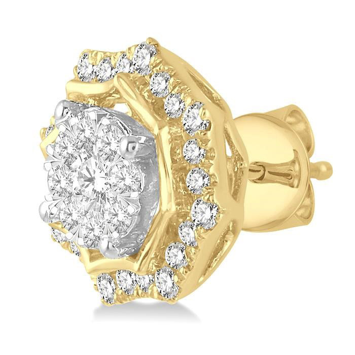 Flower Shape Shine Bright Diamond Earrings